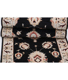 Ziegler 2'6'' X 8'8'' Hand-Knotted Wool Rug 2'6'' x 8'8'' (75 X 260) / Black / Ivory