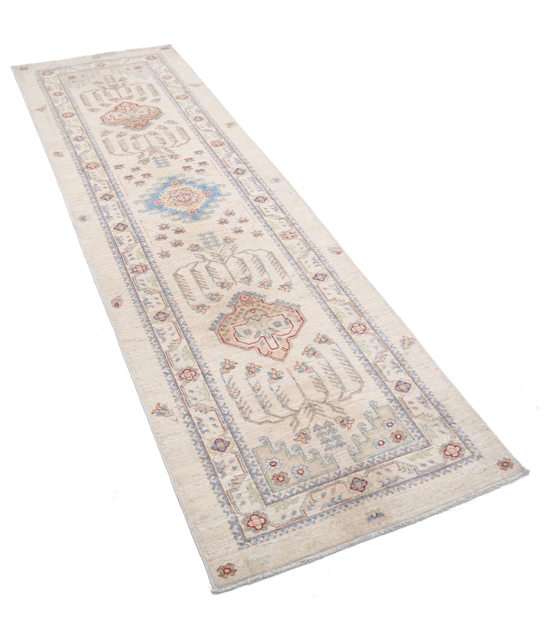 Ziegler 2'7'' X 8'5'' Hand-Knotted Wool Rug 2'7'' x 8'5'' (78 X 253) / Ivory / Ivory