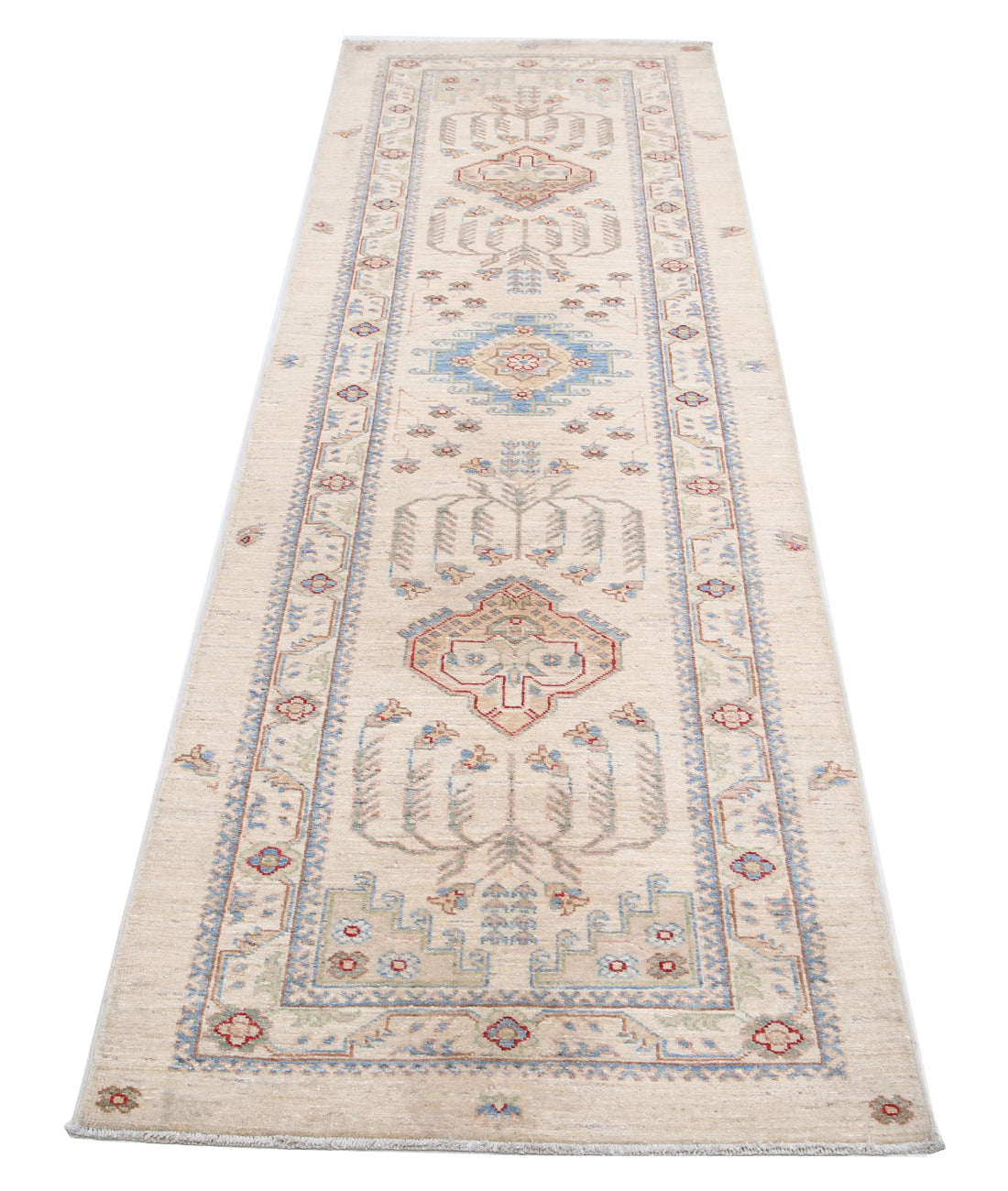 Ziegler 2'7'' X 8'5'' Hand-Knotted Wool Rug 2'7'' x 8'5'' (78 X 253) / Ivory / Ivory