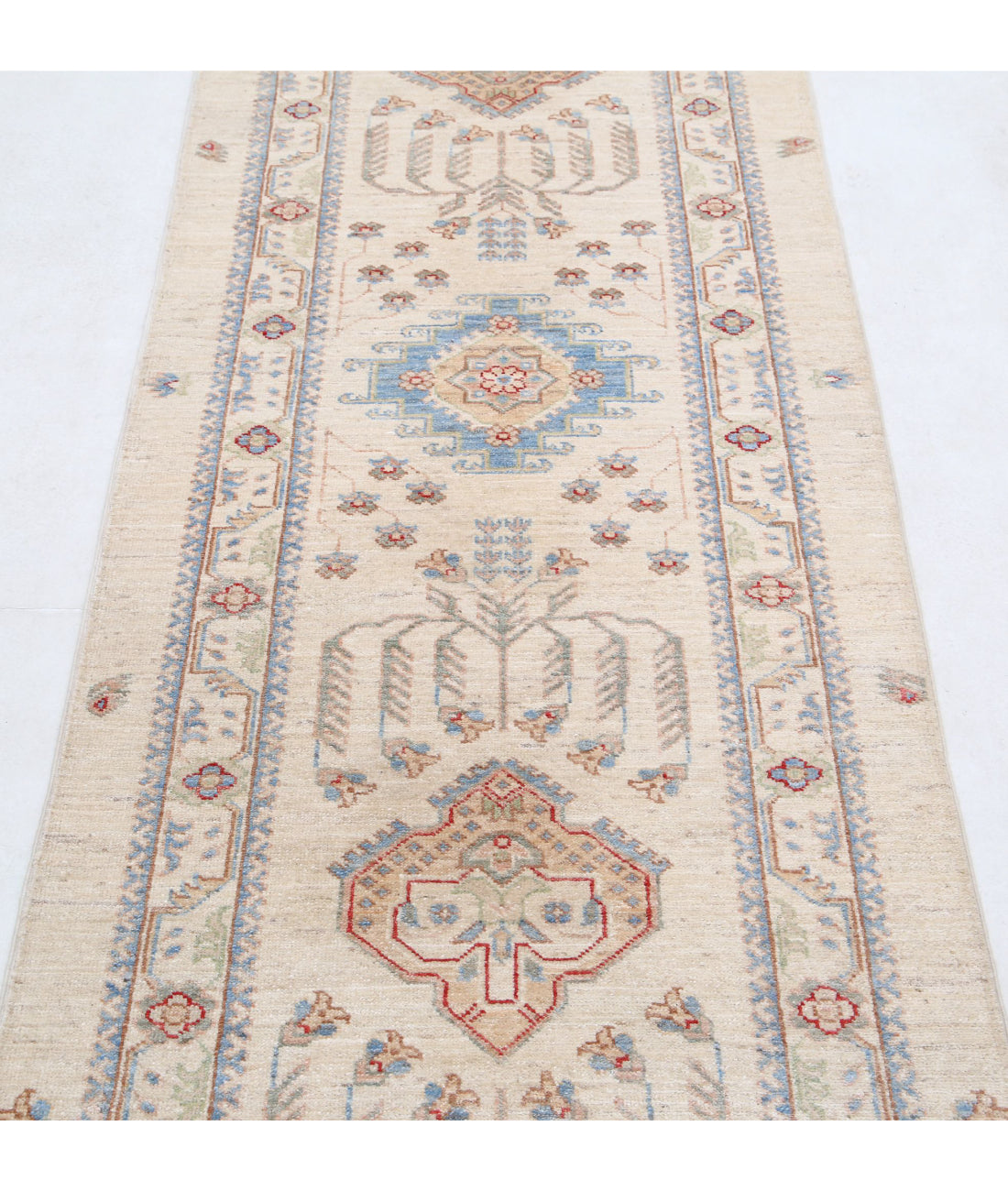 Ziegler 2'7'' X 8'5'' Hand-Knotted Wool Rug 2'7'' x 8'5'' (78 X 253) / Ivory / Ivory