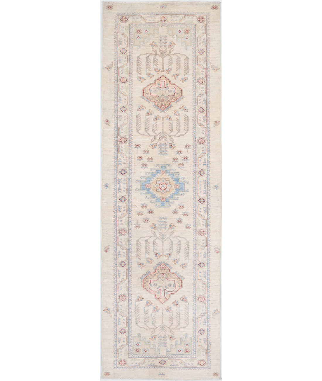 Ziegler 2'7'' X 8'5'' Hand-Knotted Wool Rug 2'7'' x 8'5'' (78 X 253) / Ivory / Ivory