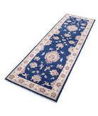 Ziegler 2'8'' X 8'2'' Hand-Knotted Wool Rug 2'8'' x 8'2'' (80 X 245) / Blue / Ivory