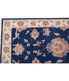 Ziegler 2'8'' X 8'2'' Hand-Knotted Wool Rug 2'8'' x 8'2'' (80 X 245) / Blue / Ivory