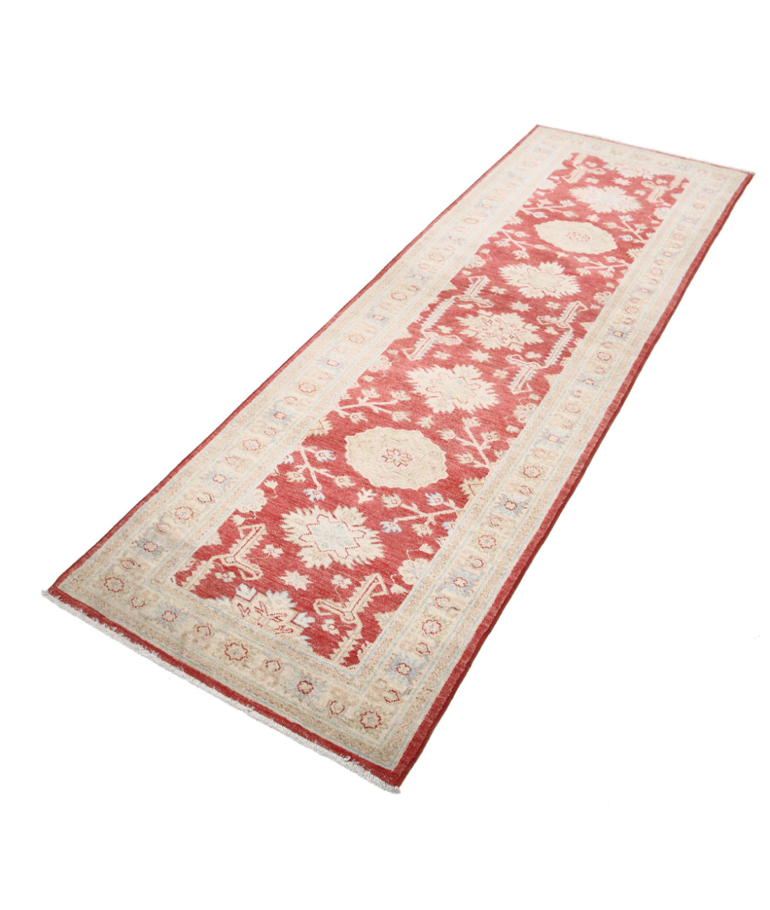 Ziegler 2'7'' X 7'8'' Hand-Knotted Wool Rug 2'7'' x 7'8'' (78 X 230) / Red / Ivory