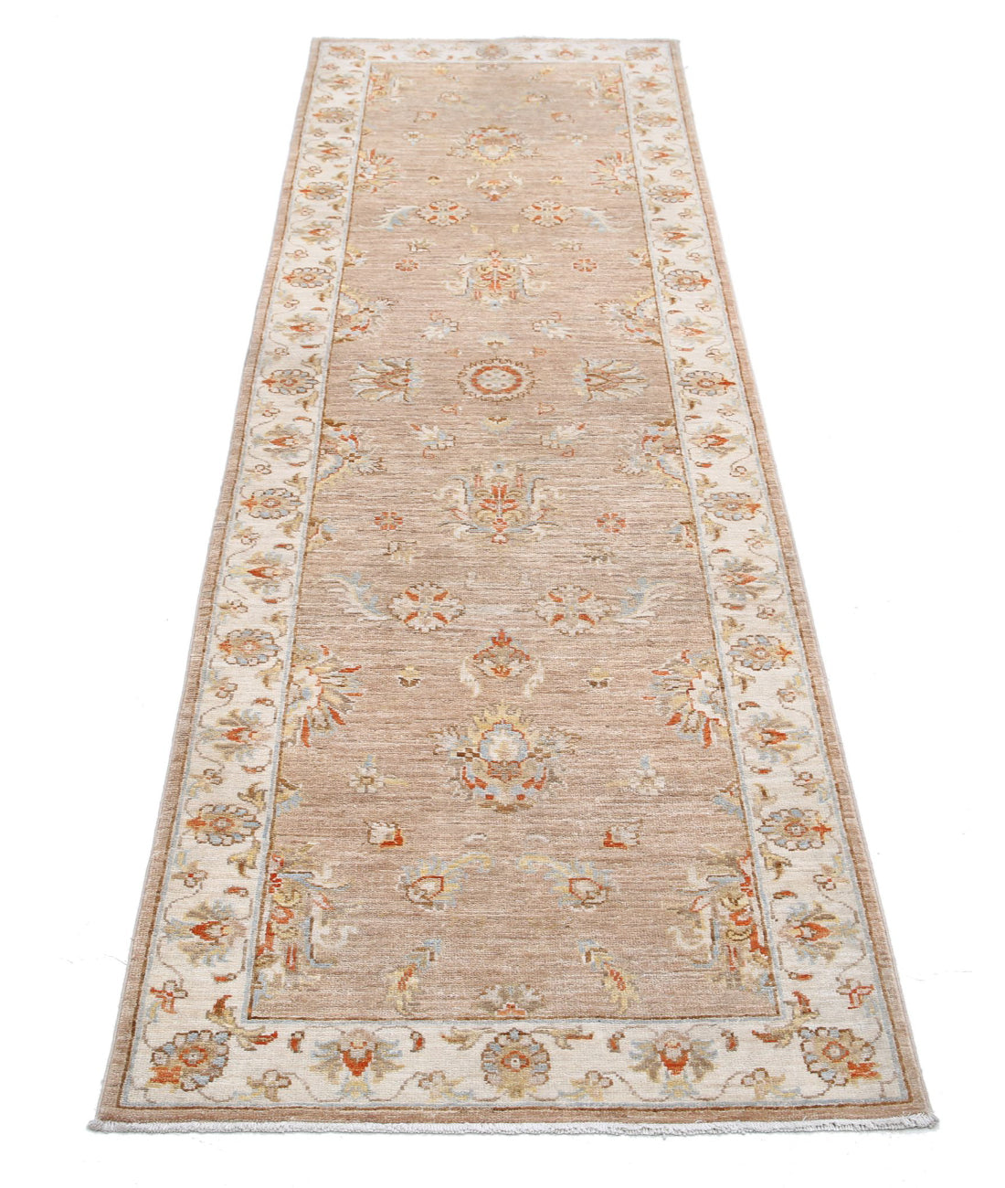 Ziegler 2'6'' X 7'10'' Hand-Knotted Wool Rug 2'6'' x 7'10'' (75 X 235) / Brown / Ivory