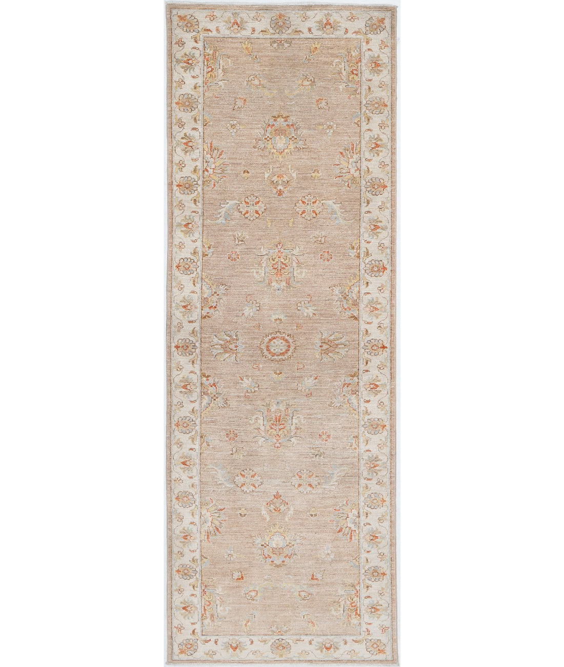 Ziegler 2'6'' X 7'10'' Hand-Knotted Wool Rug 2'6'' x 7'10'' (75 X 235) / Brown / Ivory