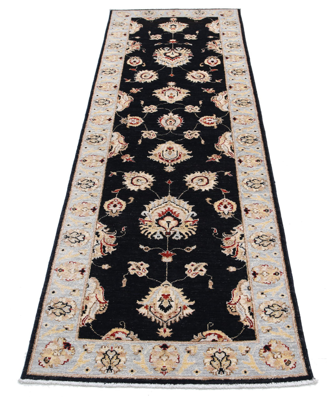 Ziegler 2'7'' X 8'0'' Hand-Knotted Wool Rug 2'7'' x 8'0'' (78 X 240) / Black / Grey