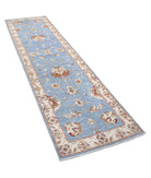 Ziegler 2'8'' X 12'6'' Hand-Knotted Wool Rug 2'8'' x 12'6'' (80 X 375) / Blue / Ivory