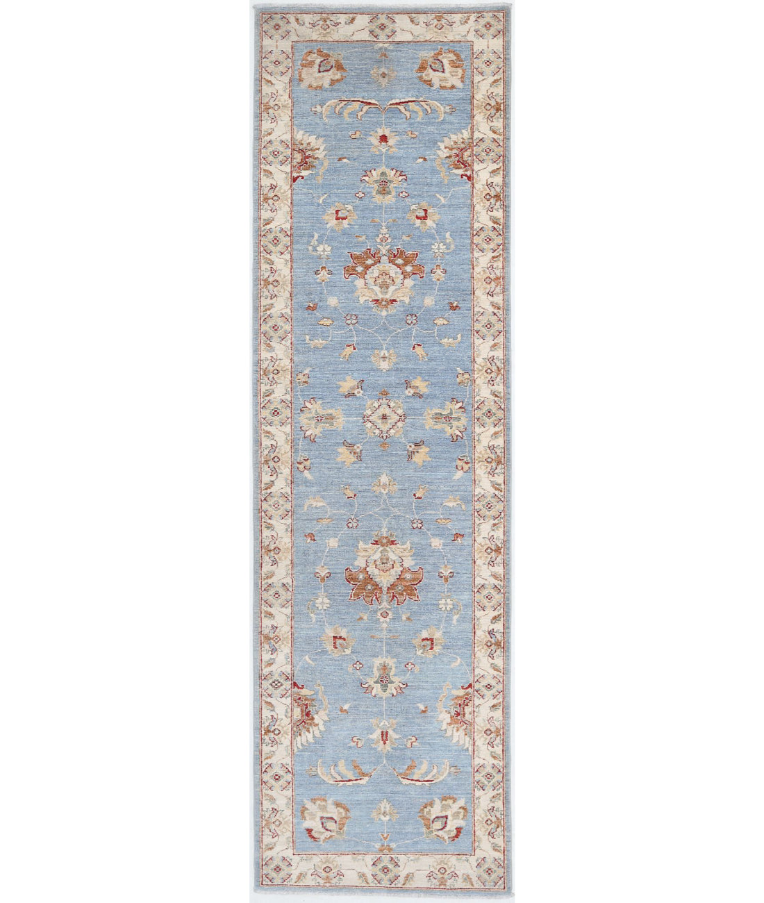 Ziegler 2'8'' X 12'6'' Hand-Knotted Wool Rug 2'8'' x 12'6'' (80 X 375) / Blue / Ivory