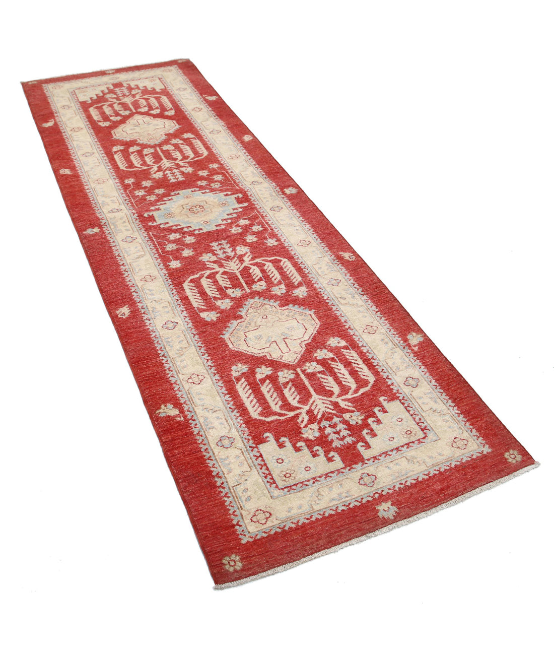 Ziegler 2'7'' X 8'2'' Hand-Knotted Wool Rug 2'7'' x 8'2'' (78 X 245) / Red / Red