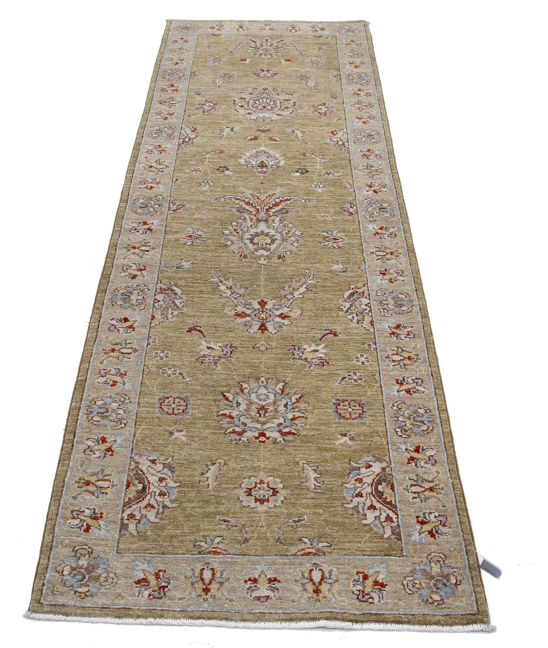 Ziegler 2'7'' X 8'0'' Hand-Knotted Wool Rug 2'7'' x 8'0'' (78 X 240) / Green / Ivory