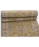 Ziegler 2'7'' X 8'0'' Hand-Knotted Wool Rug 2'7'' x 8'0'' (78 X 240) / Green / Ivory