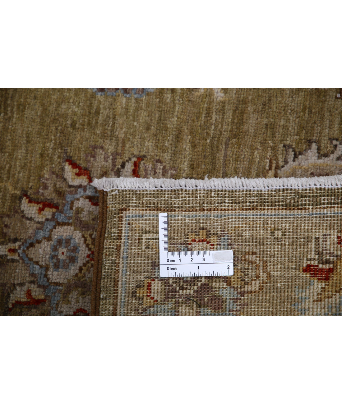 Ziegler 2'7'' X 8'0'' Hand-Knotted Wool Rug 2'7'' x 8'0'' (78 X 240) / Green / Ivory