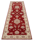 Ziegler 2'9'' X 8'0'' Hand-Knotted Wool Rug 2'9'' x 8'0'' (83 X 240) / Red / Ivory