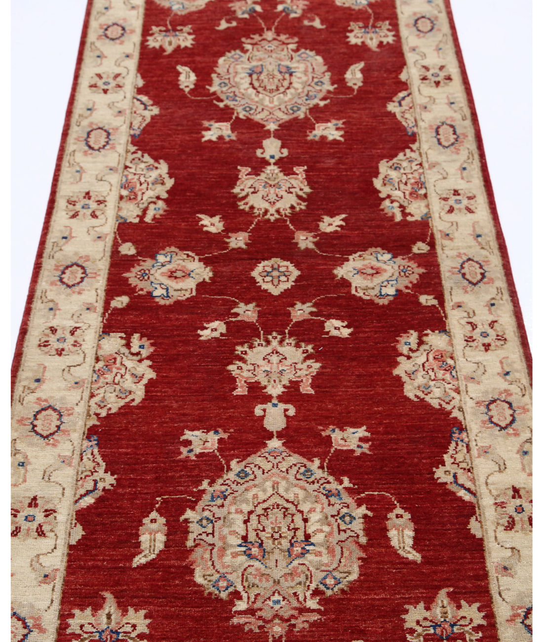 Ziegler 2'9'' X 8'0'' Hand-Knotted Wool Rug 2'9'' x 8'0'' (83 X 240) / Red / Ivory