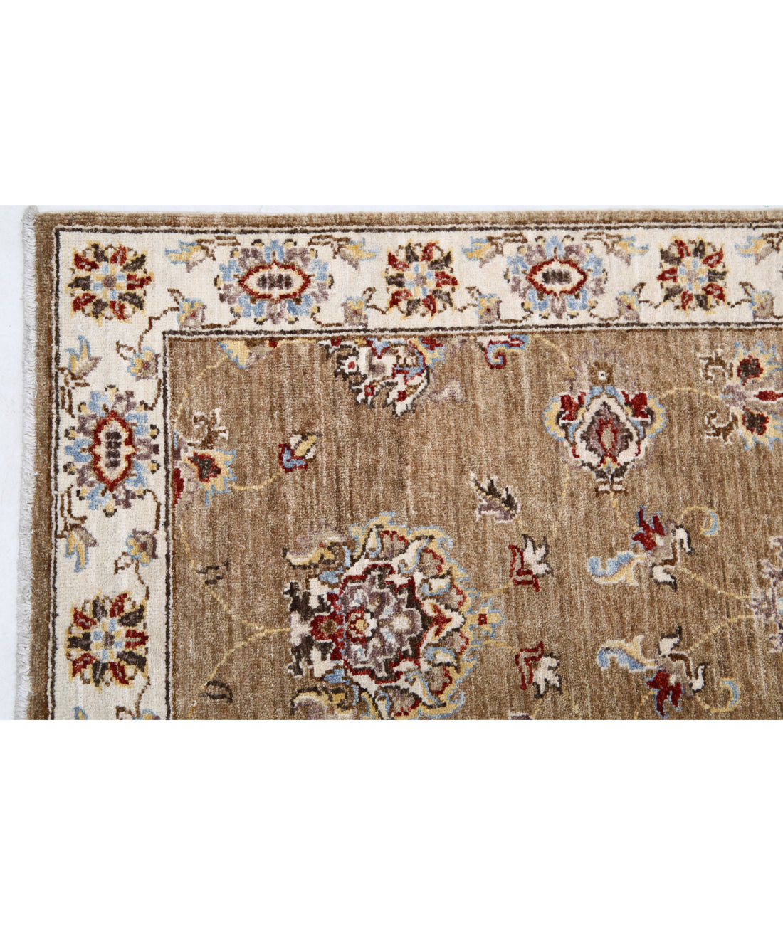 Ziegler 2'6'' X 8'8'' Hand-Knotted Wool Rug 2'6'' x 8'8'' (75 X 260) / Brown / Ivory