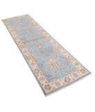 Ziegler 2'5'' X 7'5'' Hand-Knotted Wool Rug 2'5'' x 7'5'' (73 X 223) / Blue / Ivory