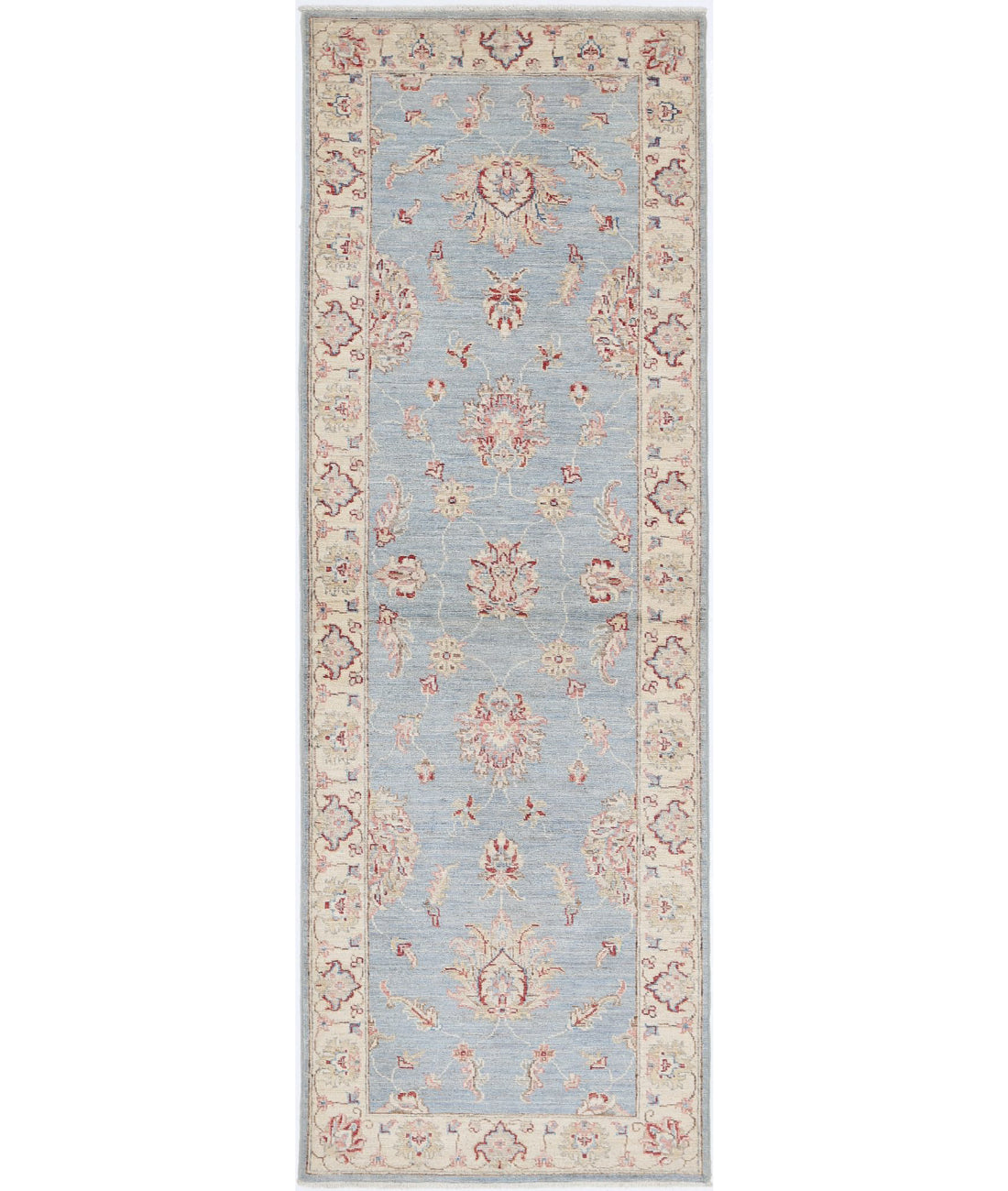 Ziegler 2'5'' X 7'5'' Hand-Knotted Wool Rug 2'5'' x 7'5'' (73 X 223) / Blue / Ivory