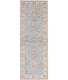 Ziegler 2'5'' X 7'5'' Hand-Knotted Wool Rug 2'5'' x 7'5'' (73 X 223) / Blue / Ivory