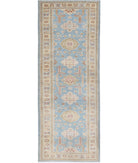 Ziegler 2'9'' X 7'7'' Hand-Knotted Wool Rug 2'9'' x 7'7'' (83 X 228) / Blue / Ivory