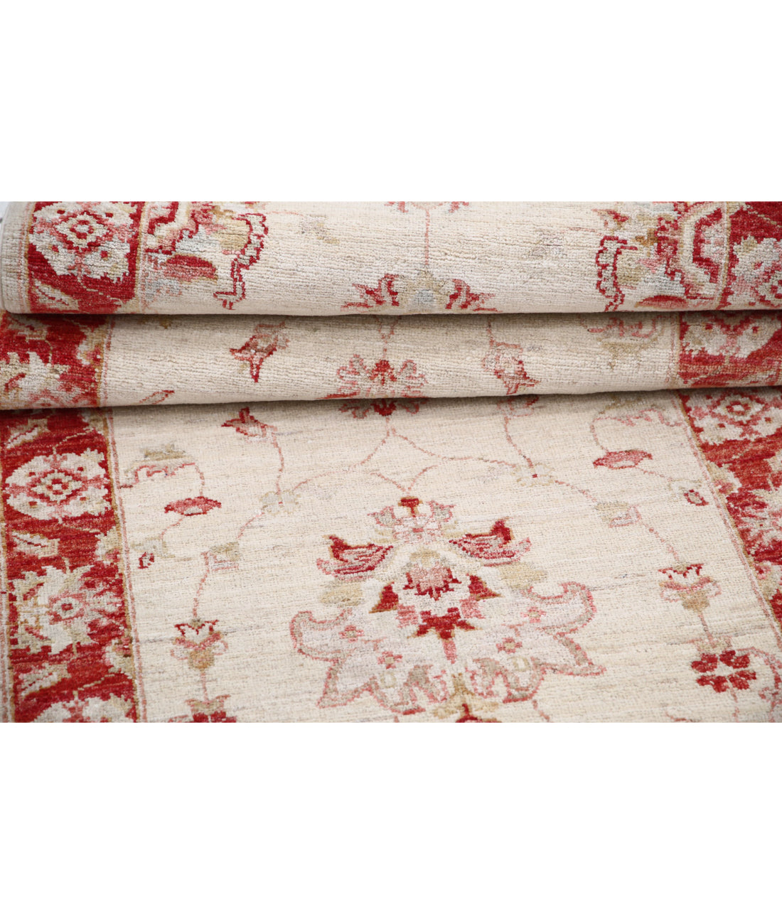 Ziegler 2'7'' X 8'2'' Hand-Knotted Wool Rug 2'7'' x 8'2'' (78 X 245) / Ivory / Red