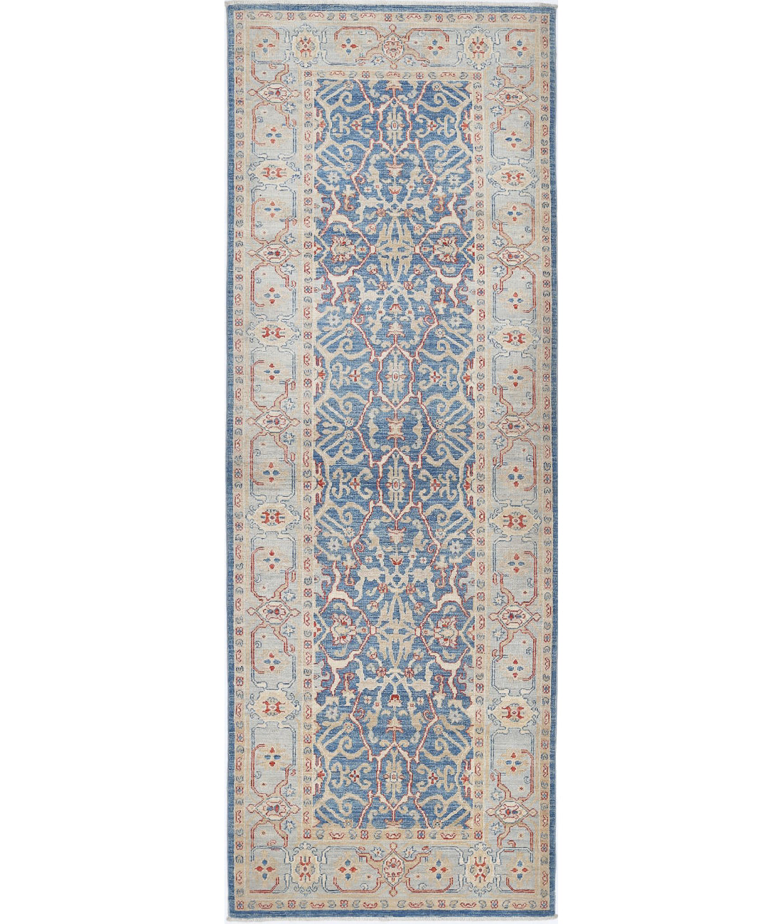 Ziegler 2'11'' X 8'8'' Hand-Knotted Wool Rug 2'11'' x 8'8'' (88 X 260) / Blue / Blue