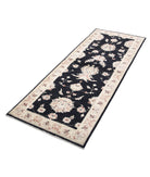 Ziegler 2'6'' X 6'9'' Hand-Knotted Wool Rug 2'6'' x 6'9'' (75 X 203) / Black / Ivory