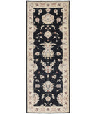 Ziegler 2'6'' X 6'9'' Hand-Knotted Wool Rug 2'6'' x 6'9'' (75 X 203) / Black / Ivory