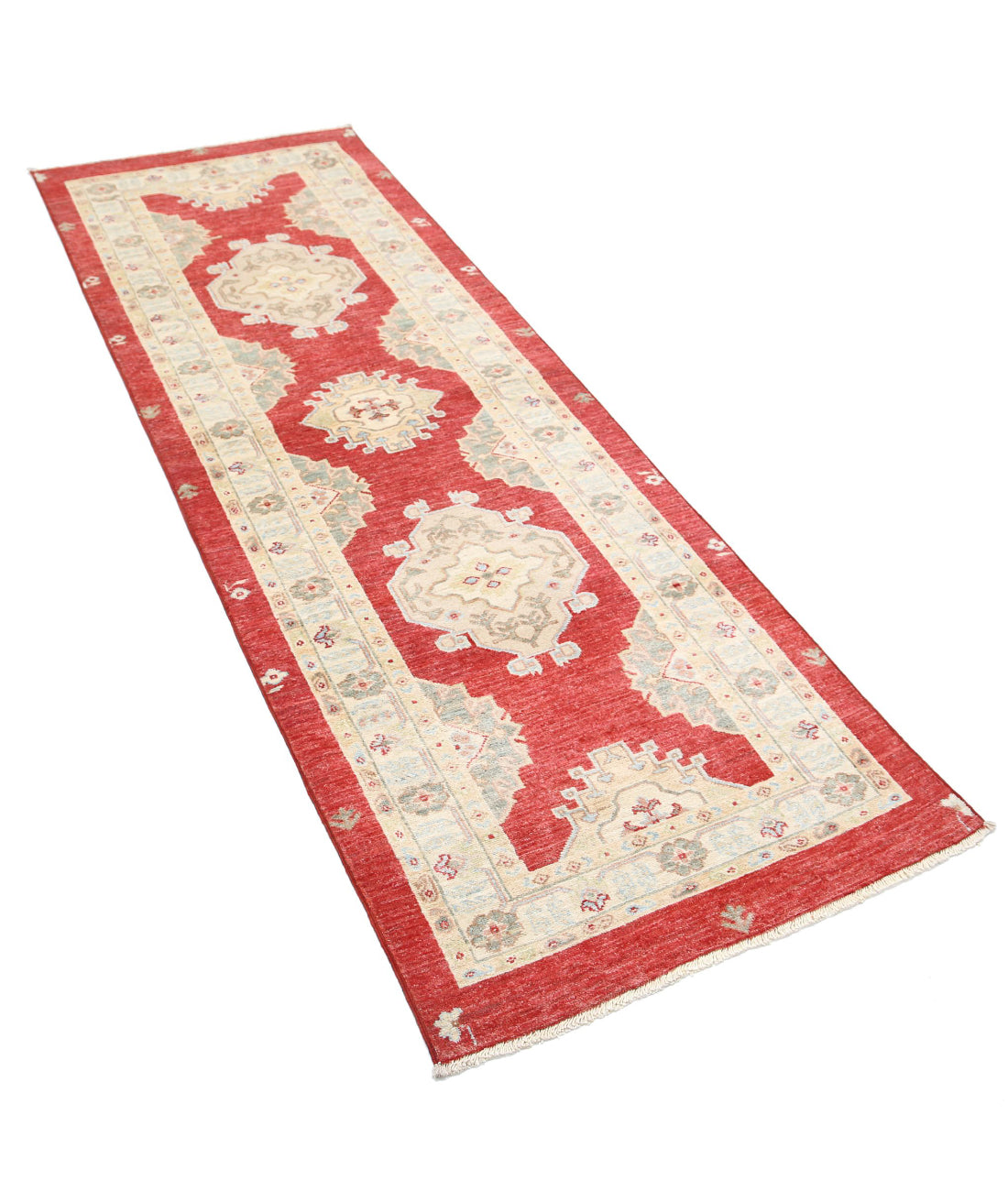 Ziegler 2'7'' X 7'7'' Hand-Knotted Wool Rug 2'7'' x 7'7'' (78 X 228) / Red / Red