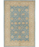 Ziegler 6'8'' X 9'8'' Hand-Knotted Wool Rug 6'8'' x 9'8'' (200 X 290) / Blue / Ivory