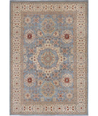 Ziegler 7'1'' X 10'2'' Hand-Knotted Wool Rug 7'1'' x 10'2'' (213 X 305) / Blue / Ivory