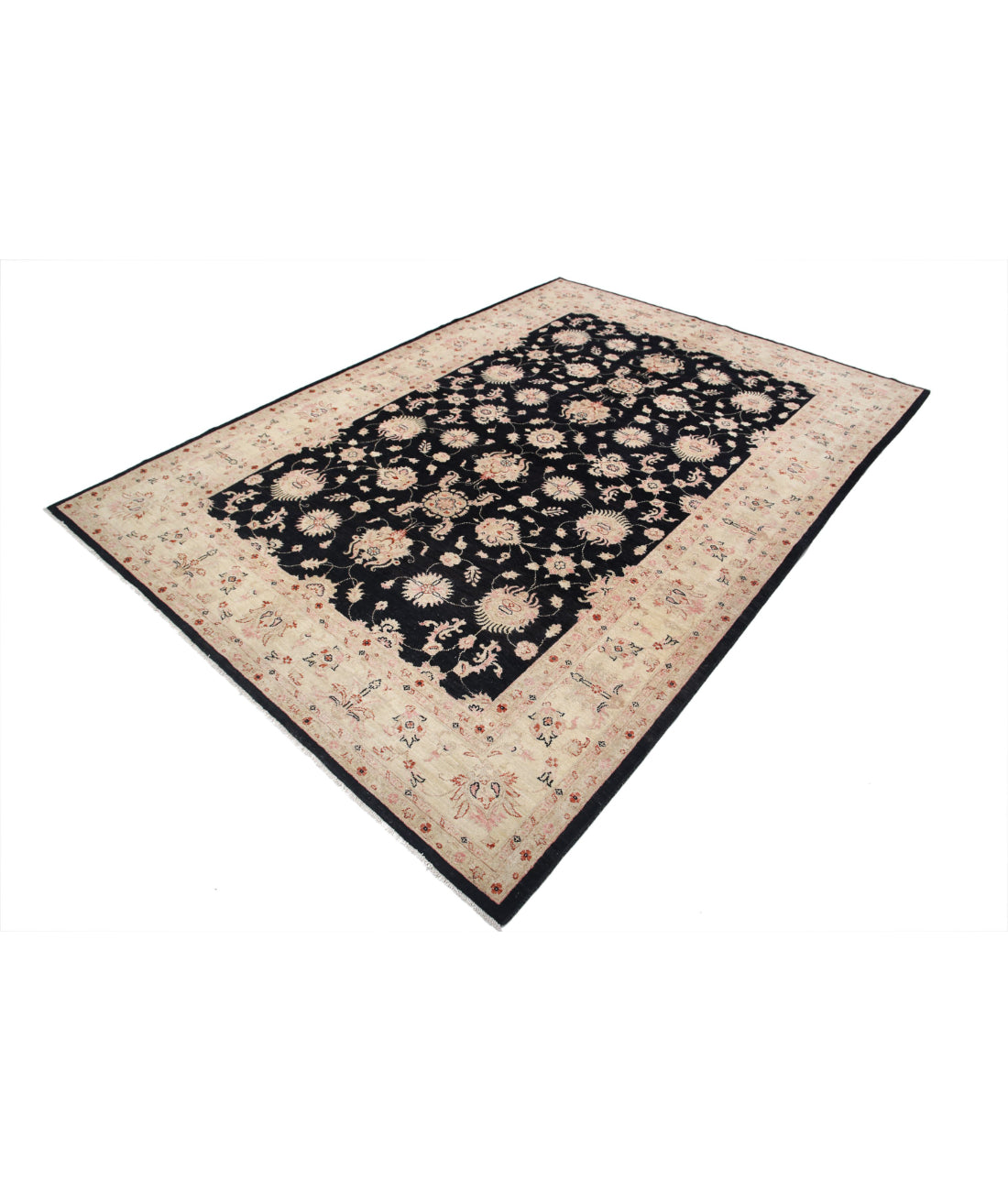 Ziegler 6'10'' X 9'6'' Hand-Knotted Wool Rug 6'10'' x 9'6'' (205 X 285) / Black / Ivory