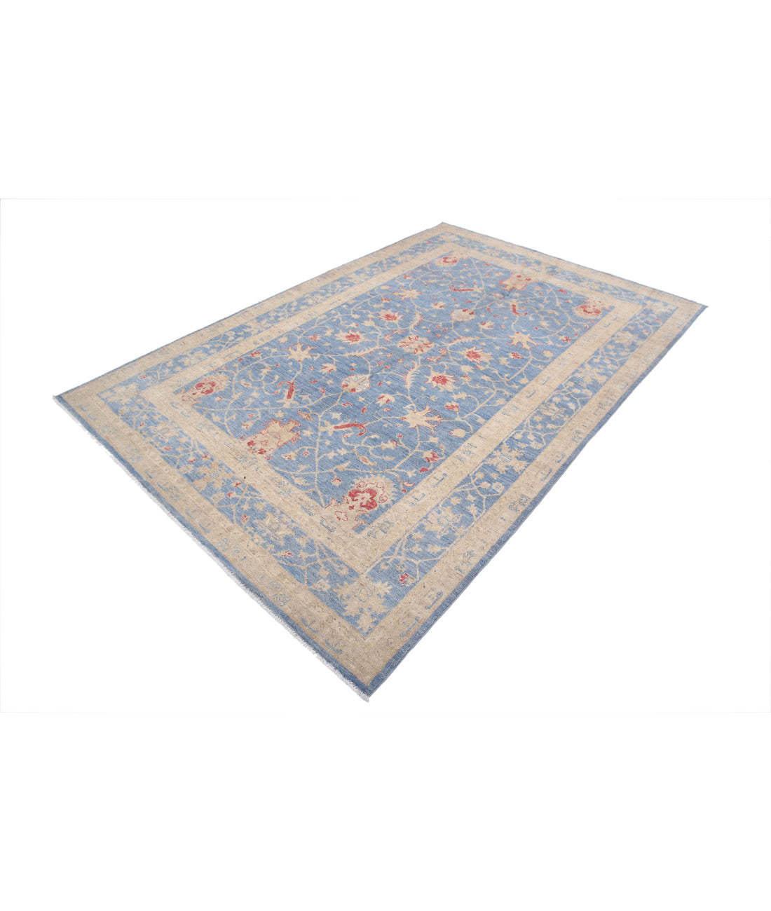 Ziegler 6'3'' X 9'6'' Hand-Knotted Wool Rug 6'3'' x 9'6'' (188 X 285) / Blue / Blue