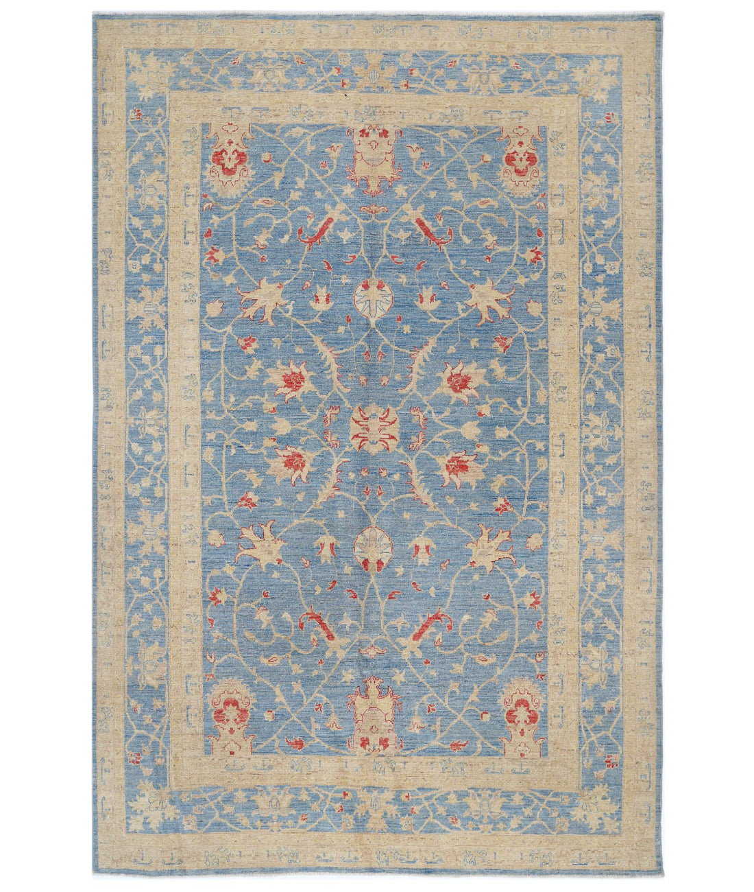 Ziegler 6'3'' X 9'6'' Hand-Knotted Wool Rug 6'3'' x 9'6'' (188 X 285) / Blue / Blue