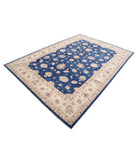 Ziegler 6'9'' X 9'3'' Hand-Knotted Wool Rug 6'9'' x 9'3'' (203 X 278) / Blue / Ivory