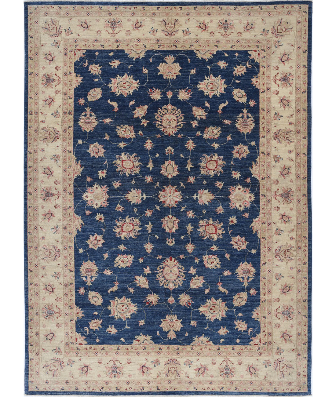 Ziegler 6'9'' X 9'3'' Hand-Knotted Wool Rug 6'9'' x 9'3'' (203 X 278) / Blue / Ivory