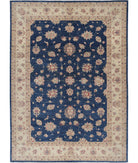 Ziegler 6'9'' X 9'3'' Hand-Knotted Wool Rug 6'9'' x 9'3'' (203 X 278) / Blue / Ivory