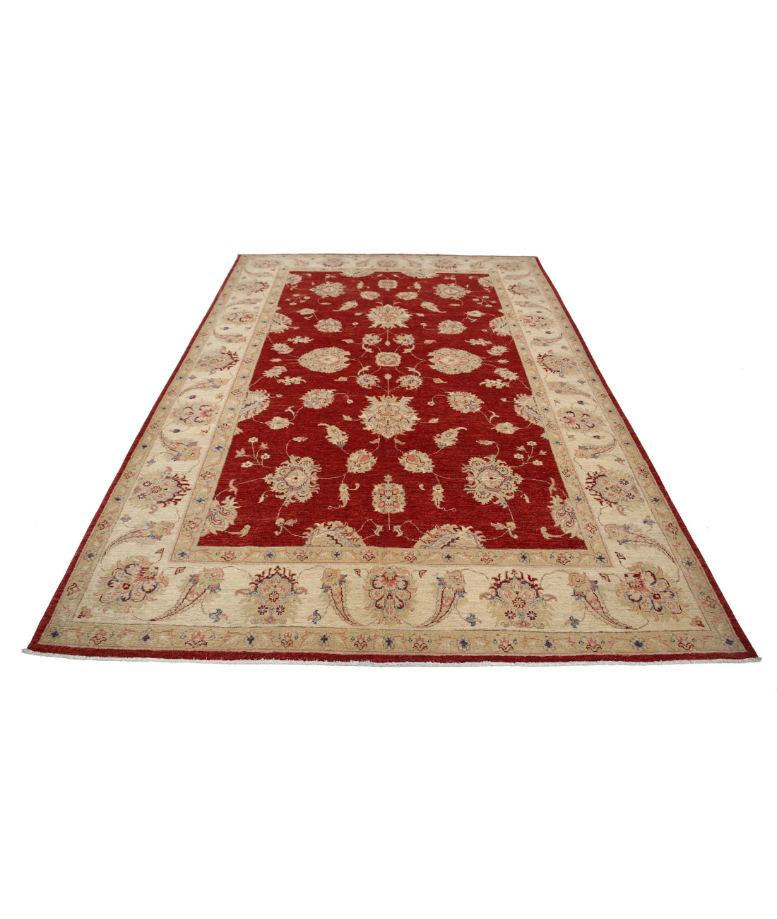 Ziegler 6'7'' X 9'4'' Hand-Knotted Wool Rug 6'7'' x 9'4'' (198 X 280) / Red / Ivory