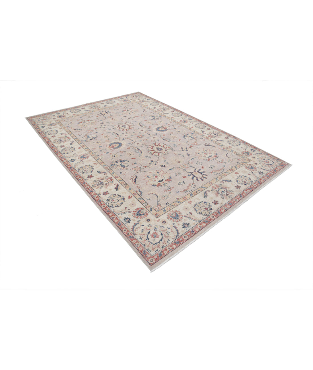 Ziegler 6'6'' X 9'4'' Hand-Knotted Wool Rug 6'6'' x 9'4'' (195 X 280) / Grey / Ivory