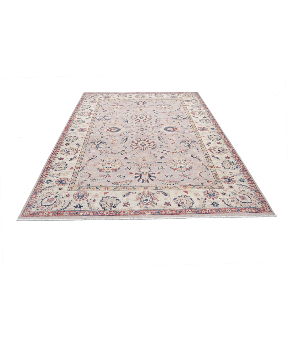 Ziegler 6'6'' X 9'4'' Hand-Knotted Wool Rug 6'6'' x 9'4'' (195 X 280) / Grey / Ivory