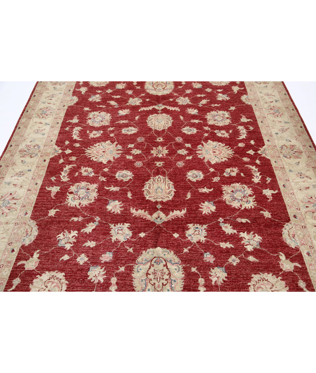 Ziegler 6'7'' X 9'8'' Hand-Knotted Wool Rug 6'7'' x 9'8'' (198 X 290) / Red / Ivory