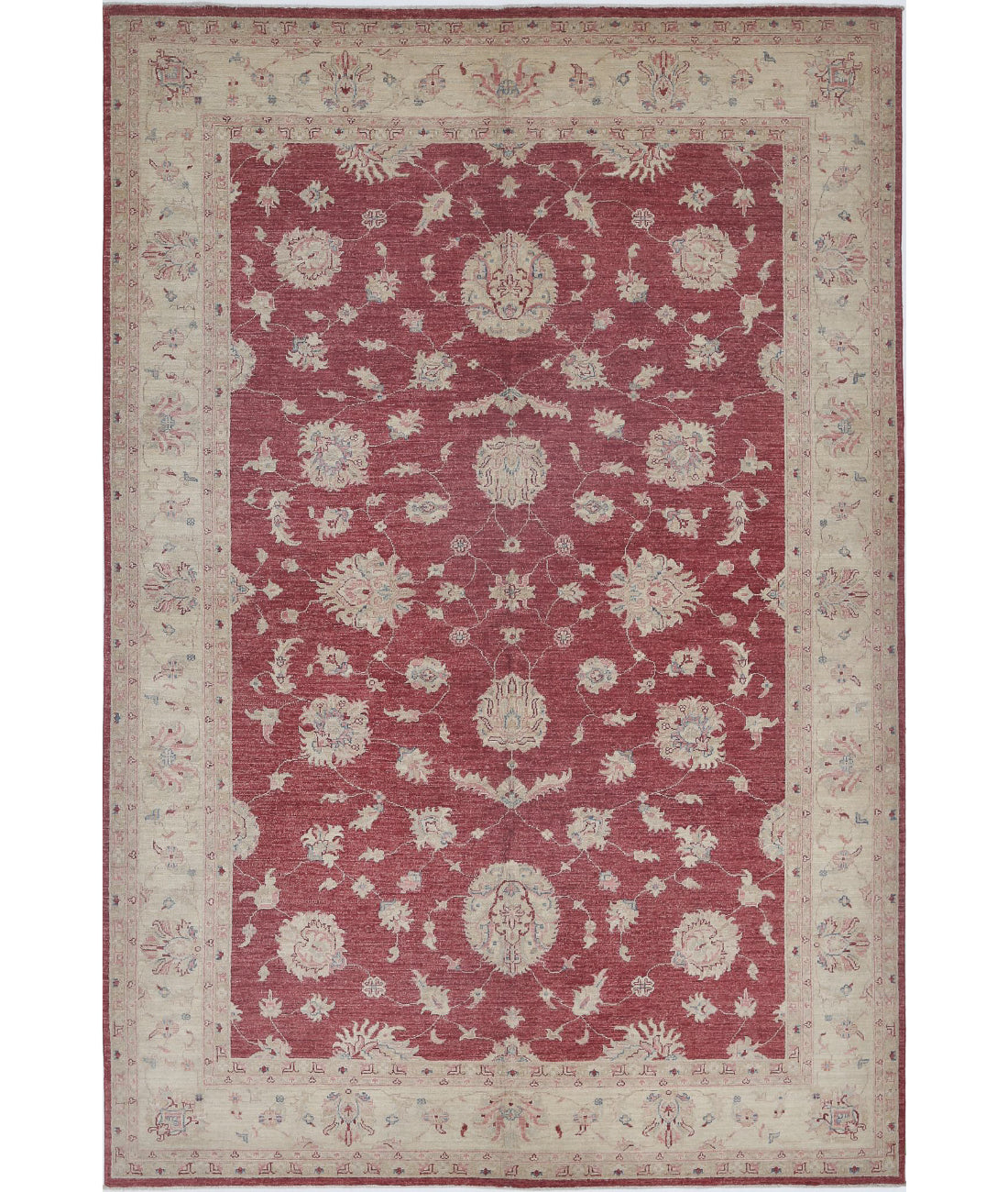 Ziegler 6'7'' X 9'8'' Hand-Knotted Wool Rug 6'7'' x 9'8'' (198 X 290) / Red / Ivory