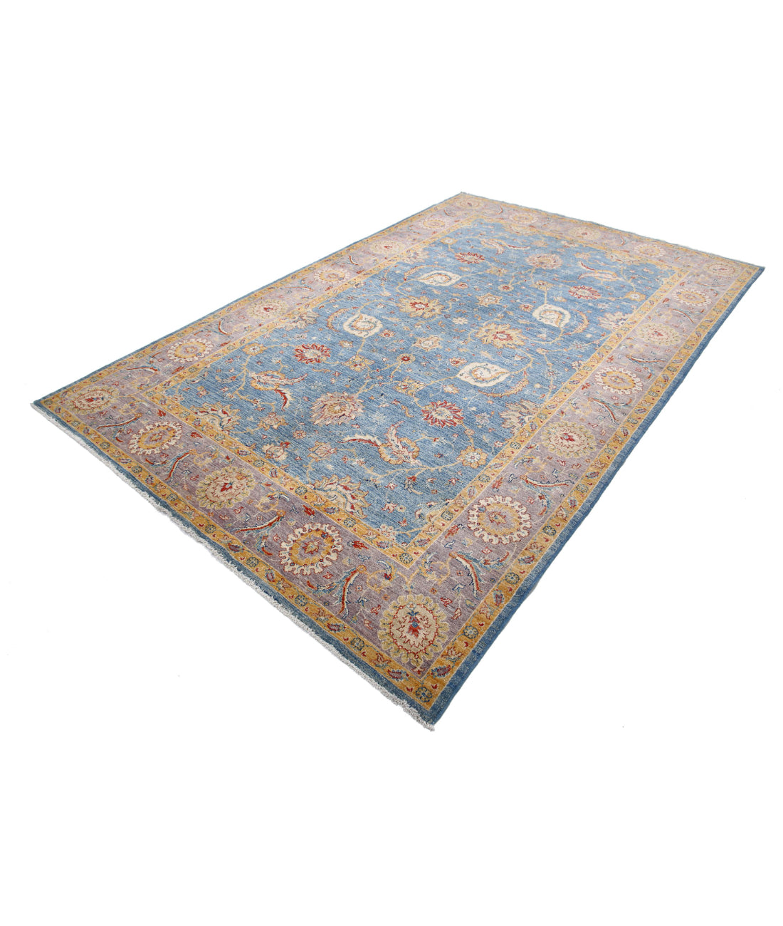 Ziegler 6'6'' X 10'2'' Hand-Knotted Wool Rug 6'6'' x 10'2'' (195 X 305) / Blue / Purple