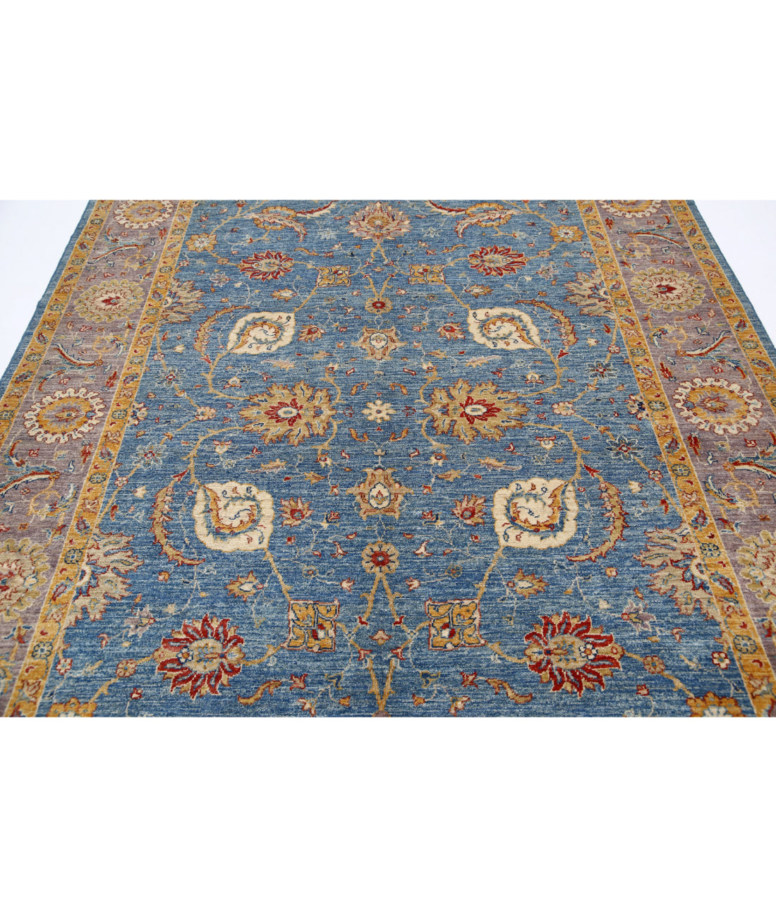 Ziegler 6'6'' X 10'2'' Hand-Knotted Wool Rug 6'6'' x 10'2'' (195 X 305) / Blue / Purple