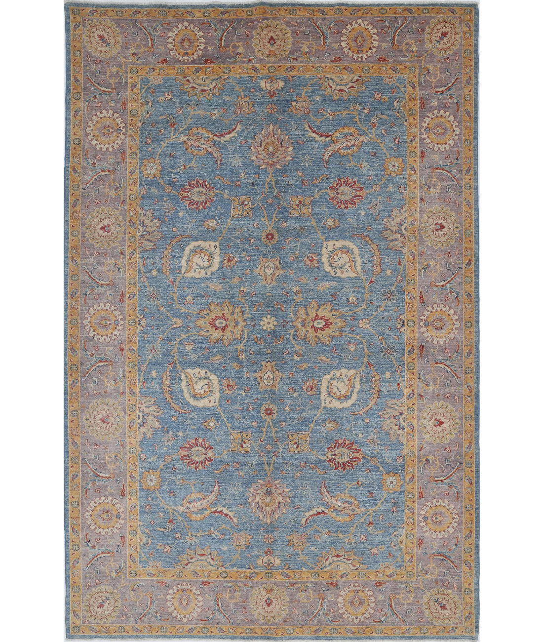 Ziegler 6'6'' X 10'2'' Hand-Knotted Wool Rug 6'6'' x 10'2'' (195 X 305) / Blue / Purple