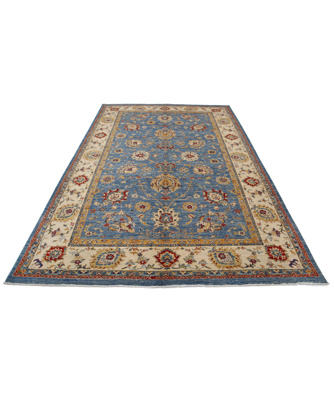 Ziegler 6'8'' X 9'8'' Hand-Knotted Wool Rug 6'8'' x 9'8'' (200 X 290) / Blue / Ivory