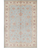 Ziegler 6'9'' X 9'8'' Hand-Knotted Wool Rug 6'9'' x 9'8'' (203 X 290) / Blue / Ivory