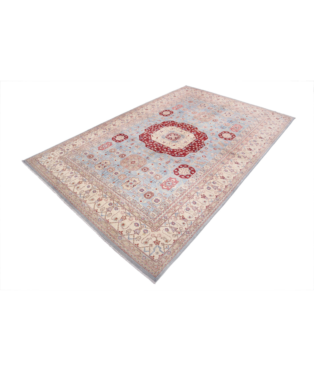 Ziegler 6'4'' X 10'0'' Hand-Knotted Wool Rug 6'4'' x 10'0'' (190 X 300) / Blue / Ivory