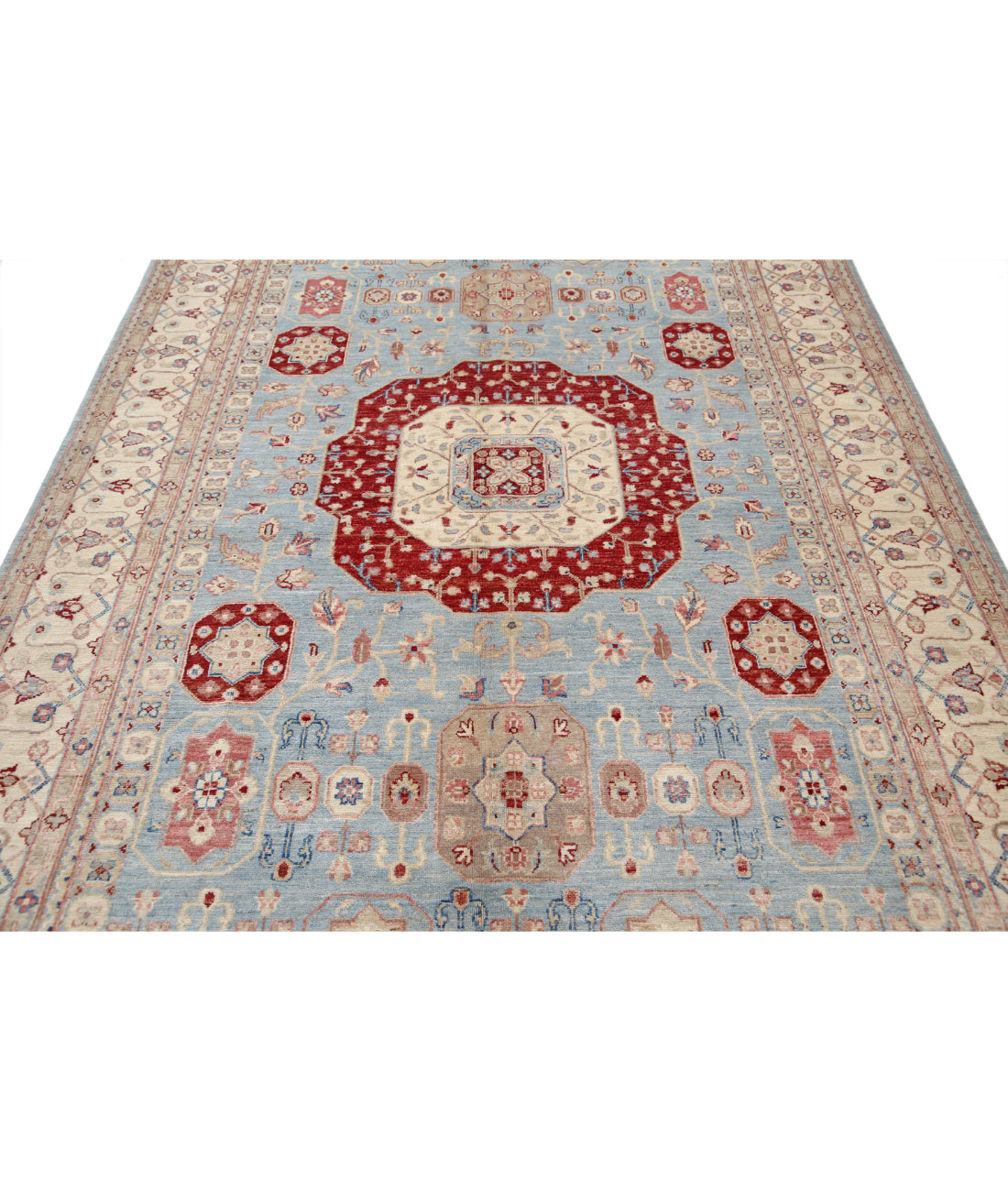 Ziegler 6'4'' X 10'0'' Hand-Knotted Wool Rug 6'4'' x 10'0'' (190 X 300) / Blue / Ivory