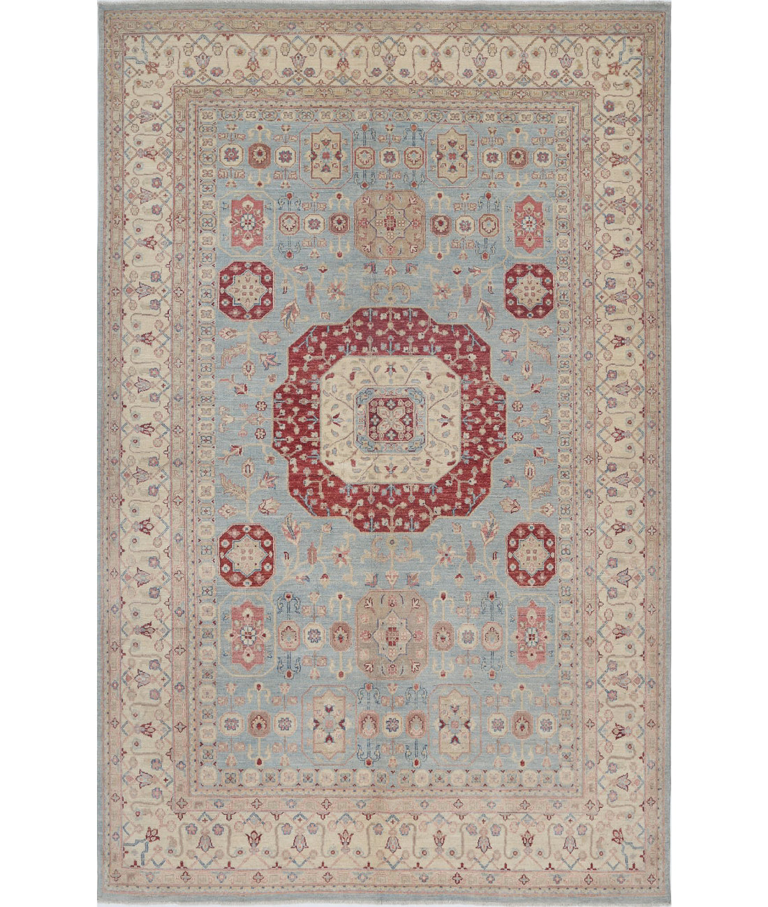 Ziegler 6'4'' X 10'0'' Hand-Knotted Wool Rug 6'4'' x 10'0'' (190 X 300) / Blue / Ivory